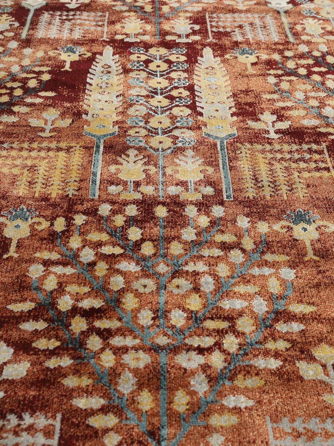 Detalle de RugVista Razavi Rug, 140 x 200 cm Rust Low-Pile Machine-Woven Rug