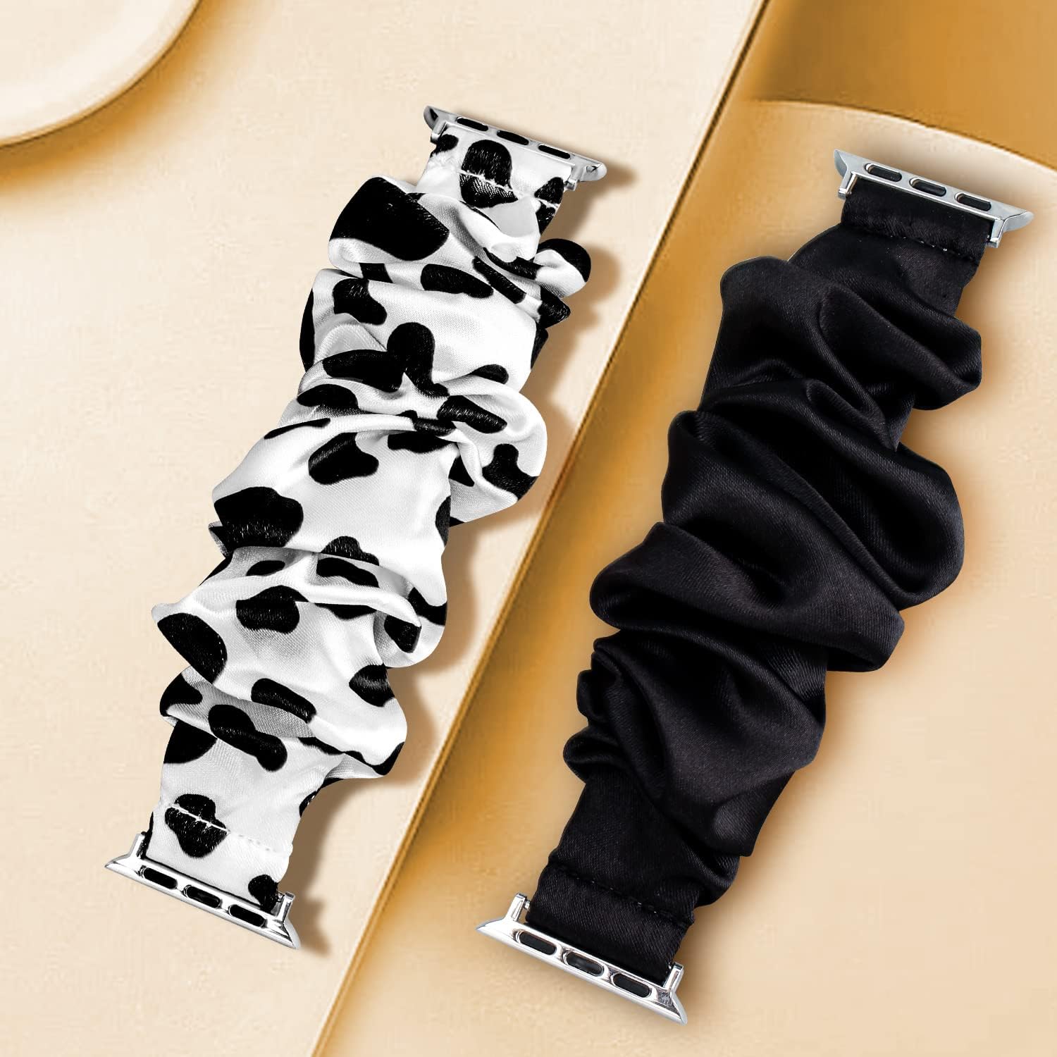 Detalle de Meideli 2 Pack Pattern Printed Fabric Wristband for Apple Watch Scrunchie Strap