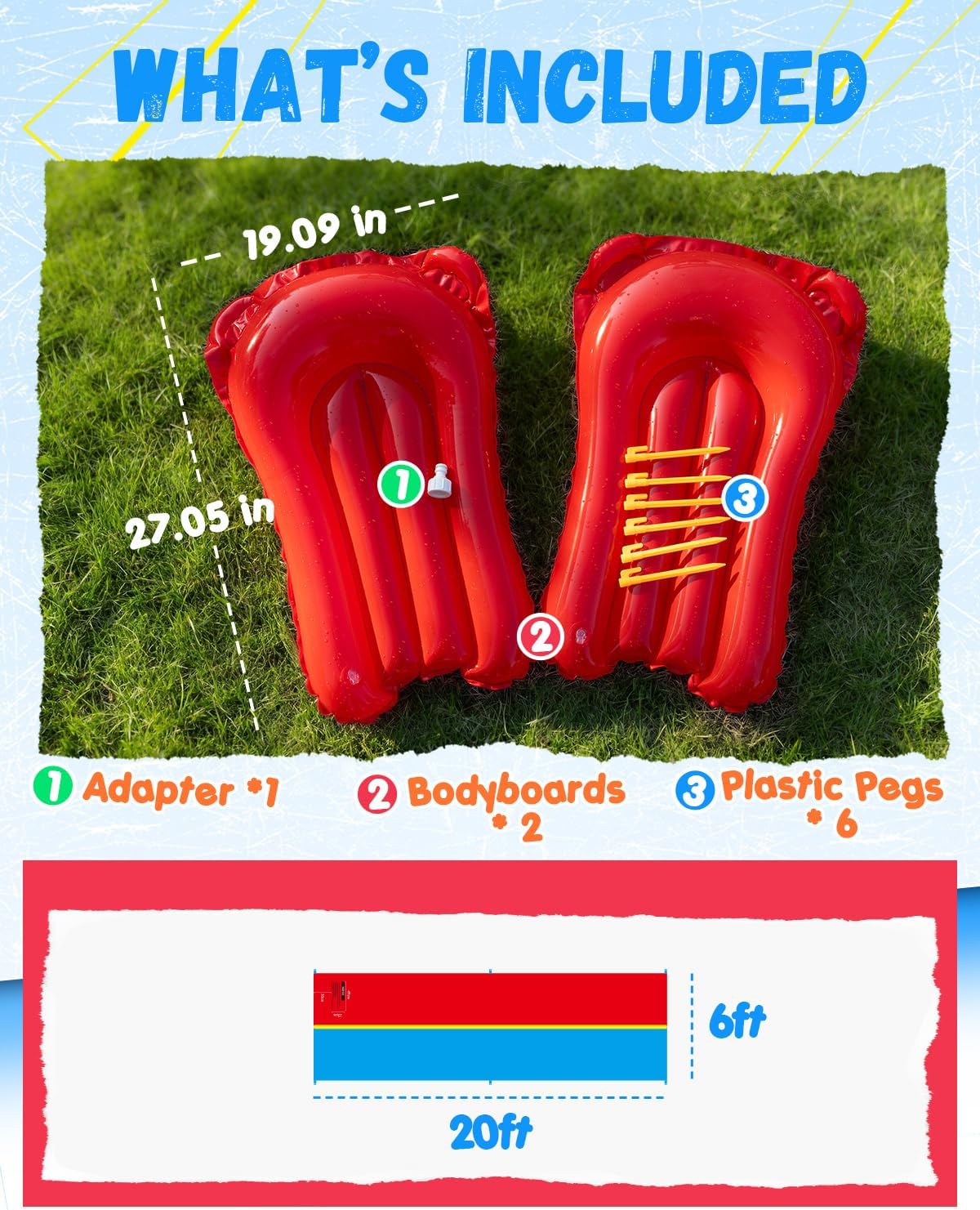 Detalle 2 de Spring Water 20ft Dual-Lane Slip and Water Slide for Backyard Fun