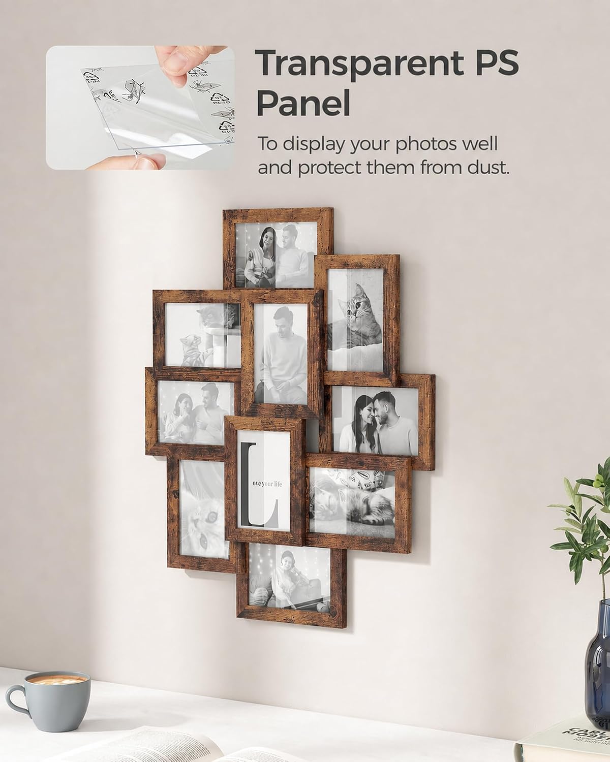 Detalle 2 de SONGMICS RPF020X01 collage frame 10×4x6 photos 🖼