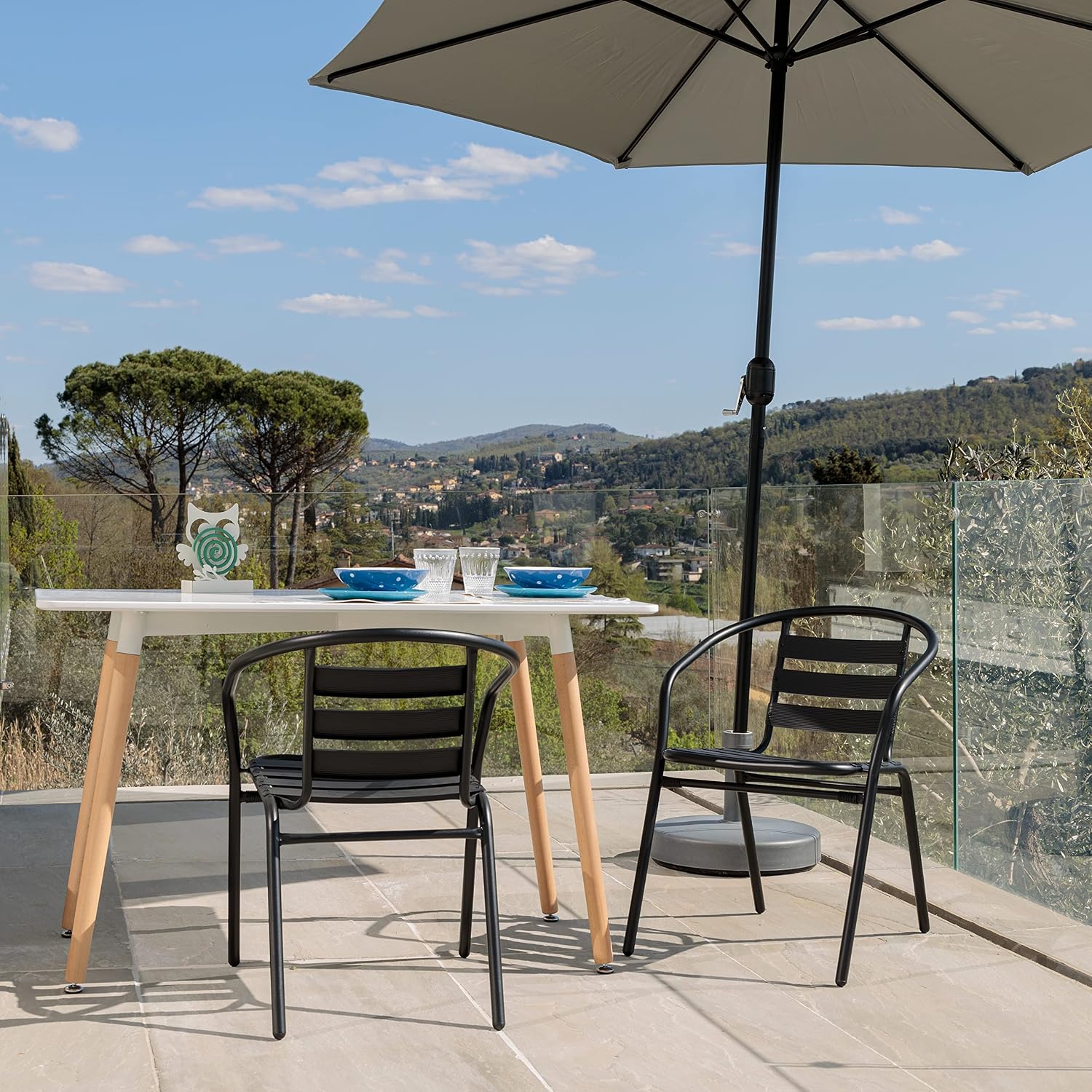 Thumbnail 5 de Baroni Home Set Sedie da Giardino 2 pezzi 56x55x75 cm