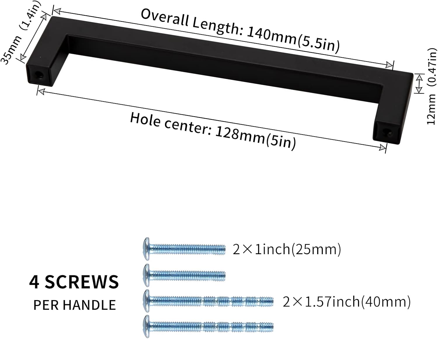 Detalle 2 de LONTAN 128mm Black Cabinet Handles