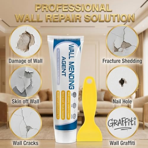 Detalle 2 de Deuvuo Wall Repair Kit: 100% Safe Wall Spackle Paste with 2" Drywall Patch