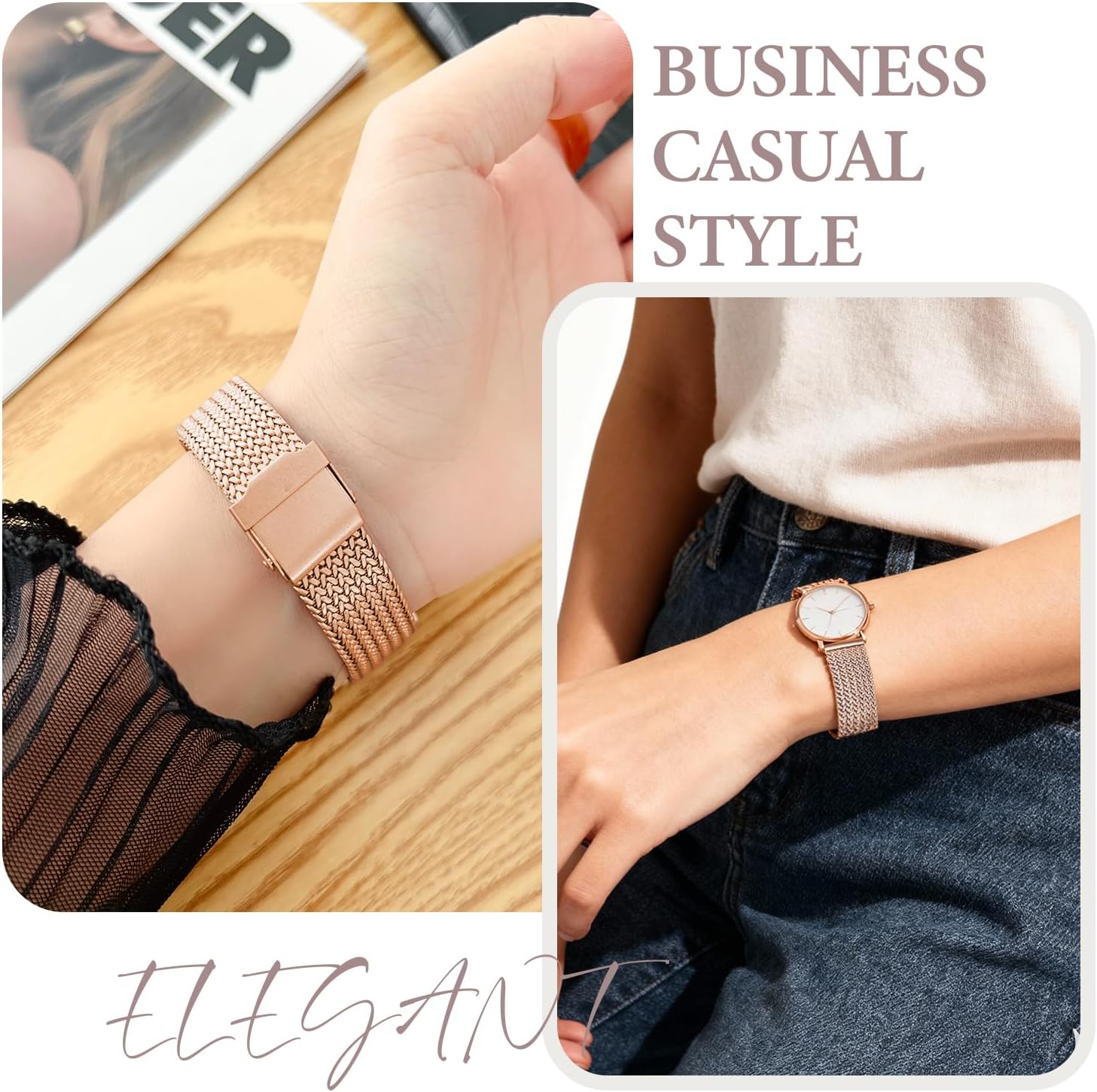 Thumbnail 4 de Metallarmband 20 mm Edelstahl für Huawei Watch GT3/GT2 & Galaxy Watch – kompatibel 40–44 mm