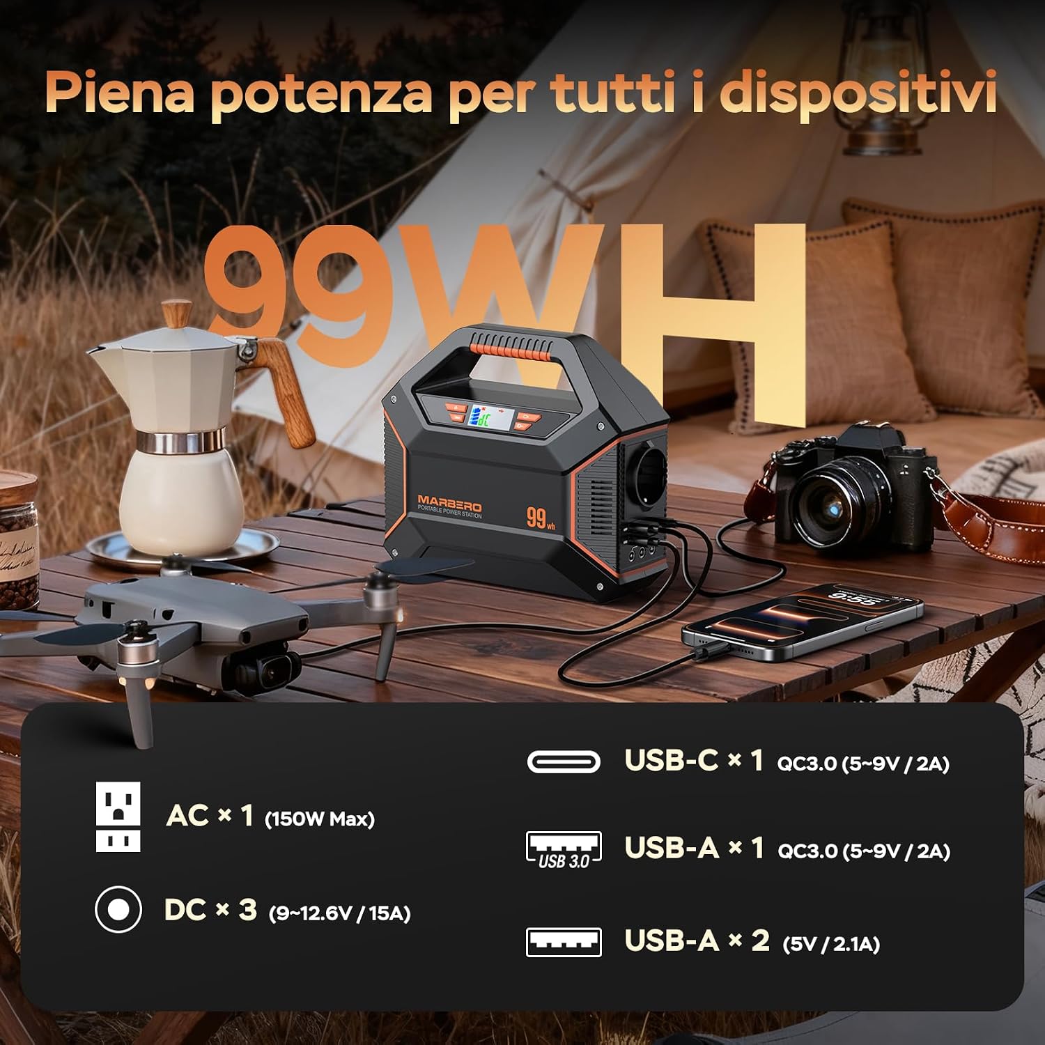 Detalle 2 de MARBERO Generatore di Corrente Portatile 99Wh