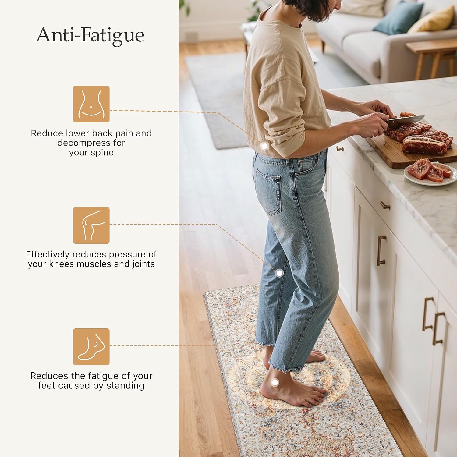Thumbnail 2 de GENIMO Kitchen Mats for Floor (2-Pack) – Non-Slip, Waterproof Anti-Fatigue Floor Runners