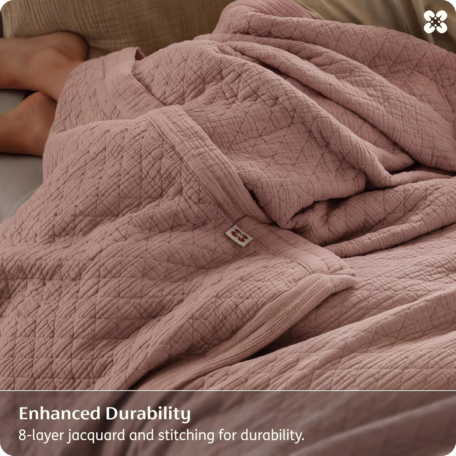 Thumbnail 4 de Bedsure PureWoven Blanket 8-Layer Cotton Muslin, Queen, 460 GSM