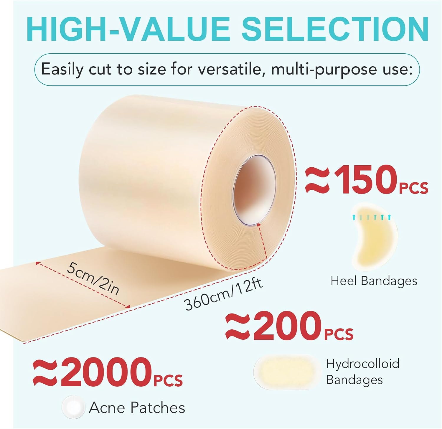 Detalle de Onznoz hydrocolloïde verbandrol 5 cm x 3,6 m, flexibel en op maat te knippen