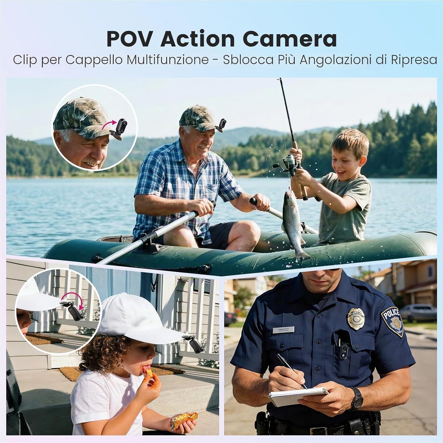 Detalle 2 de Camlance Mini Action Cam 4K: stabilizzata, subacquea 40m e magnetica in un corpo da tasca