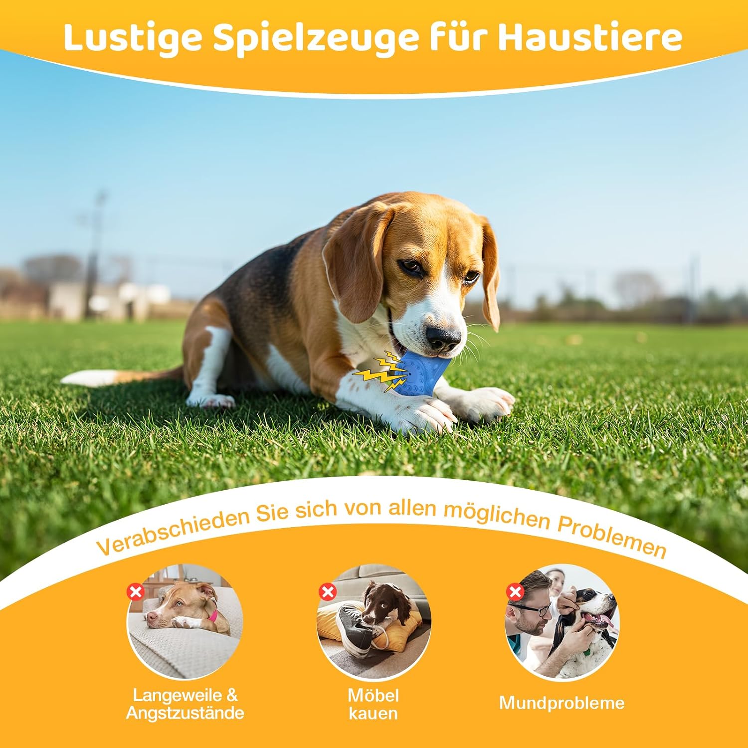 Detalle 2 de RUXAN Hundespielzeug aus Naturkautschuk – Aggressives Kauen, 17 × 7,5 × 6,5 cm, für Kleine bis Große Hunde (Blue)