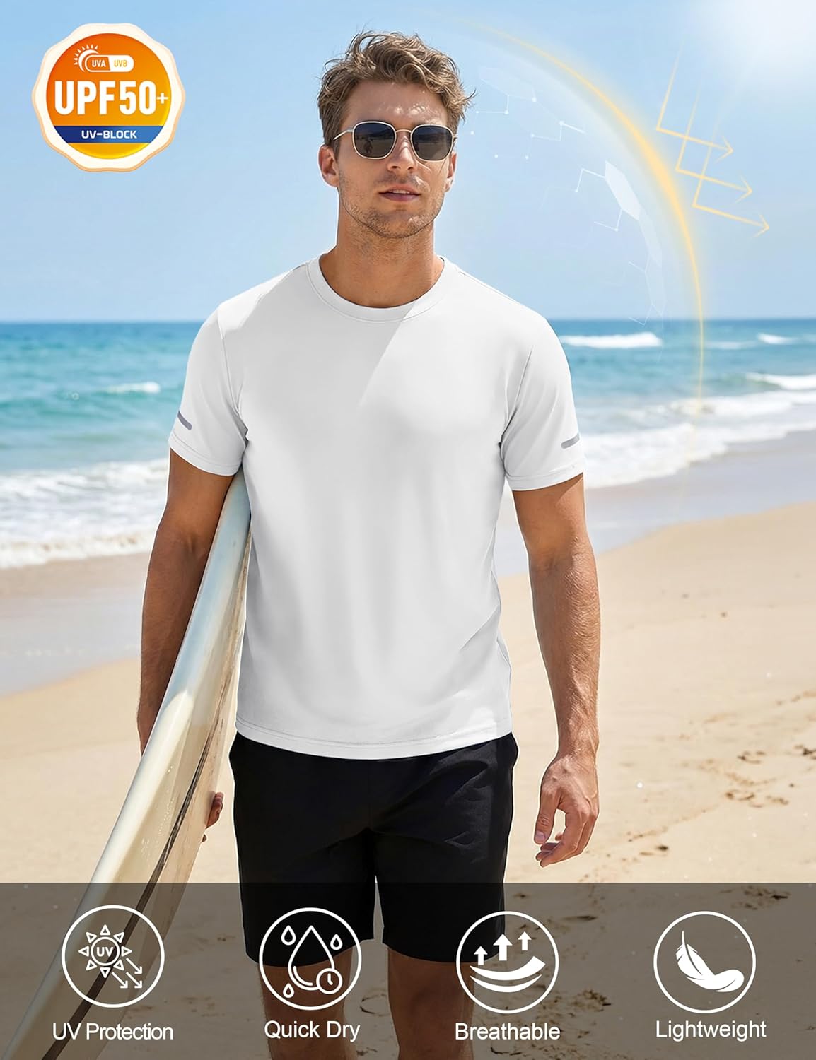 Thumbnail 2 de MAGCOMSEN T-shirt sport anti-UV homme manches courtes à séchage rapide