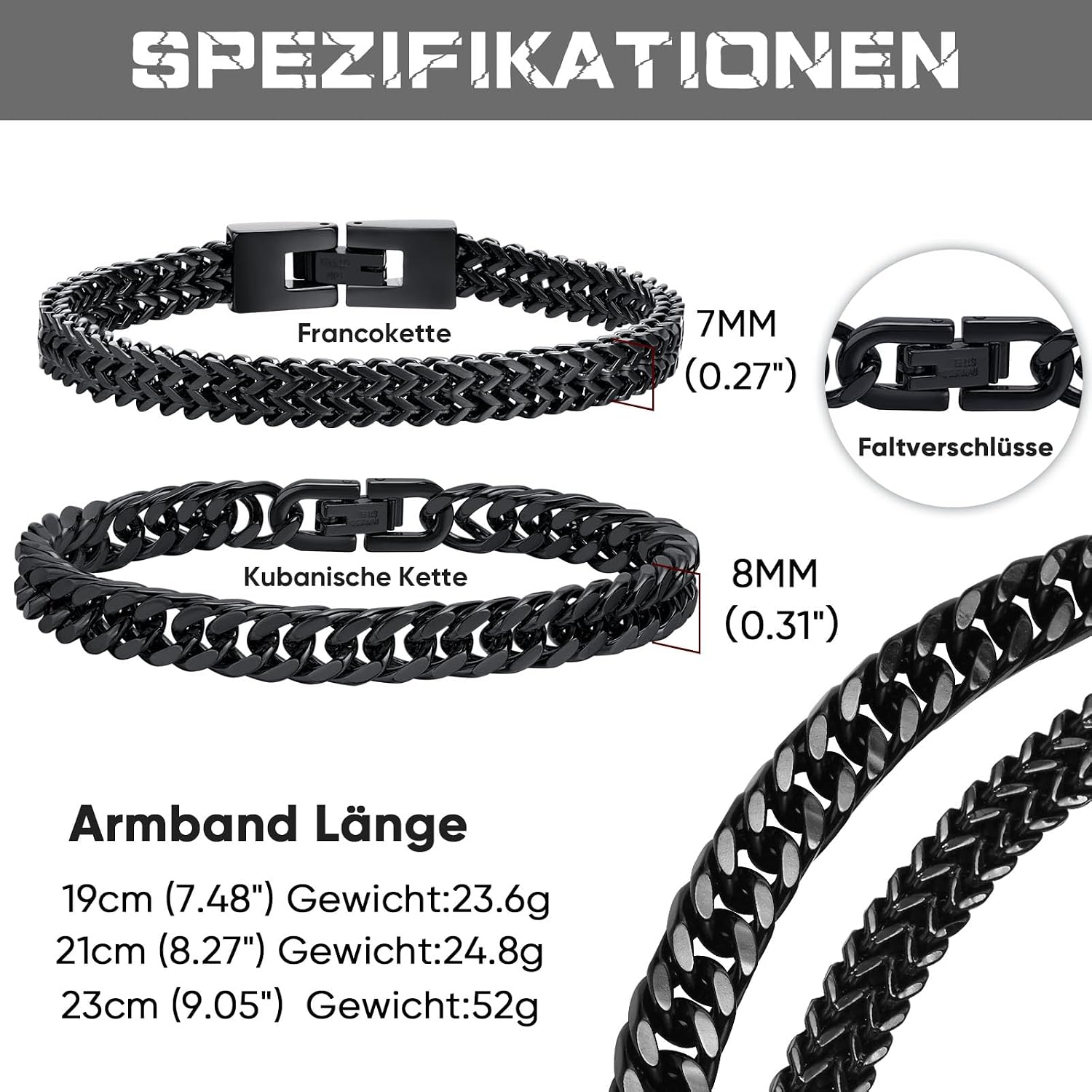Thumbnail 4 de Herren Armband 8 mm 2er Set đ