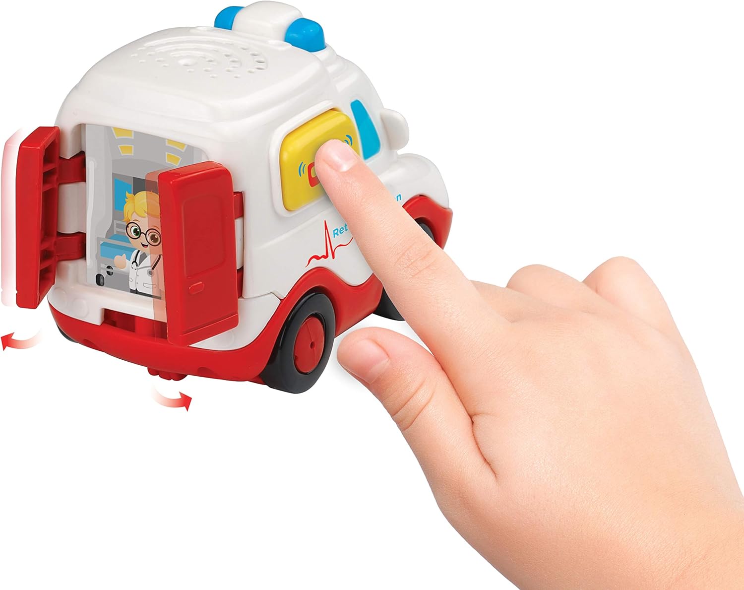 Detalle de VTech Tut Tut Baby Flitzer – Rettungswagen: Spielzeugauto mit Musik und leuchtender Taste