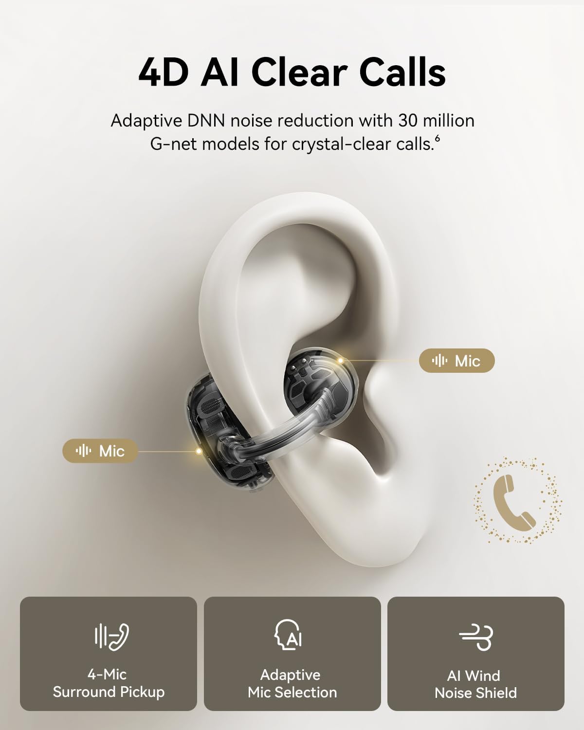 Thumbnail 5 de Baseus Bowie MC1 Pro Open-Ear Clip-On Headphones (MC1 Pro) with LDAC, IP67, 5g comfort