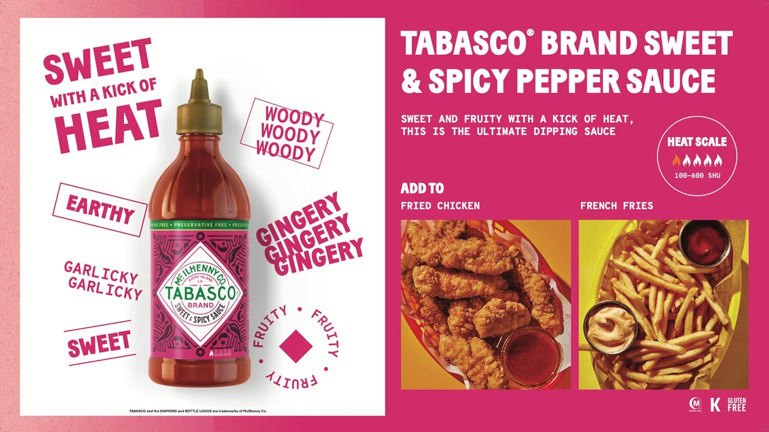 Detalle de Tabasco Sauce Piquante Multipack – Coffret de 3 sauces piquantes 256 ml (Sriracha, Buffalo, Salsa Picante)