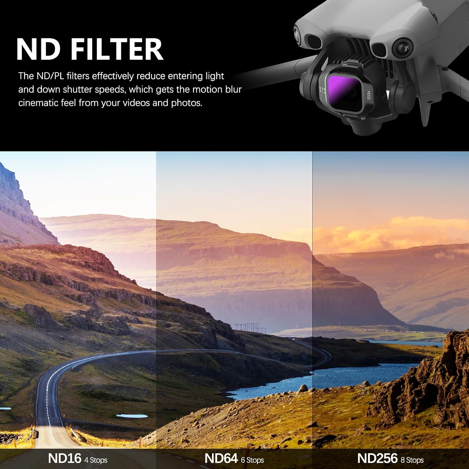 Thumbnail 3 de FPVtosky ND & CPL Filter Set (ND16/64/256 + CPL) for DJI Mini 5 Pro