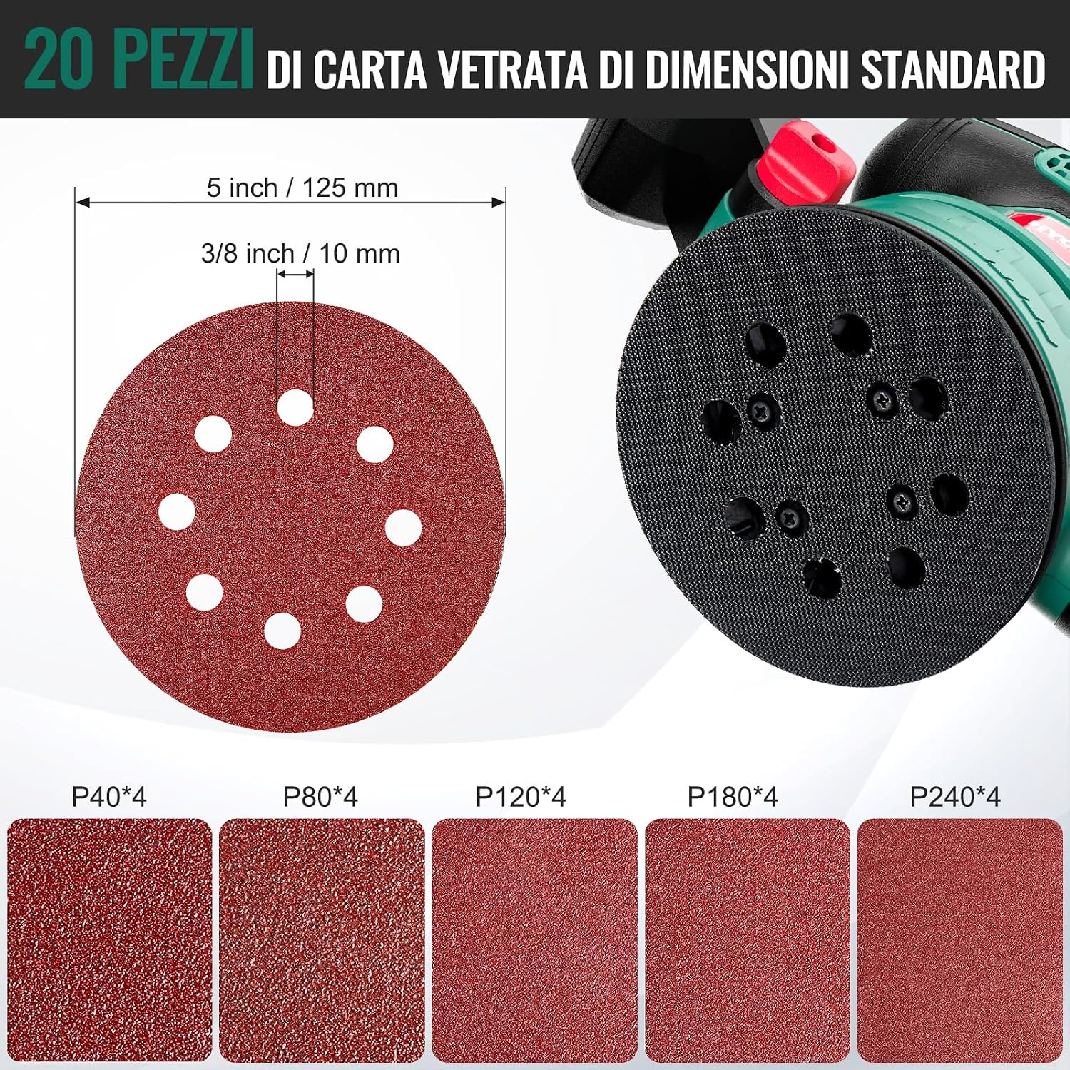 Thumbnail 3 de HYCHIKA 450W Levigatrice Orbitale 125mm