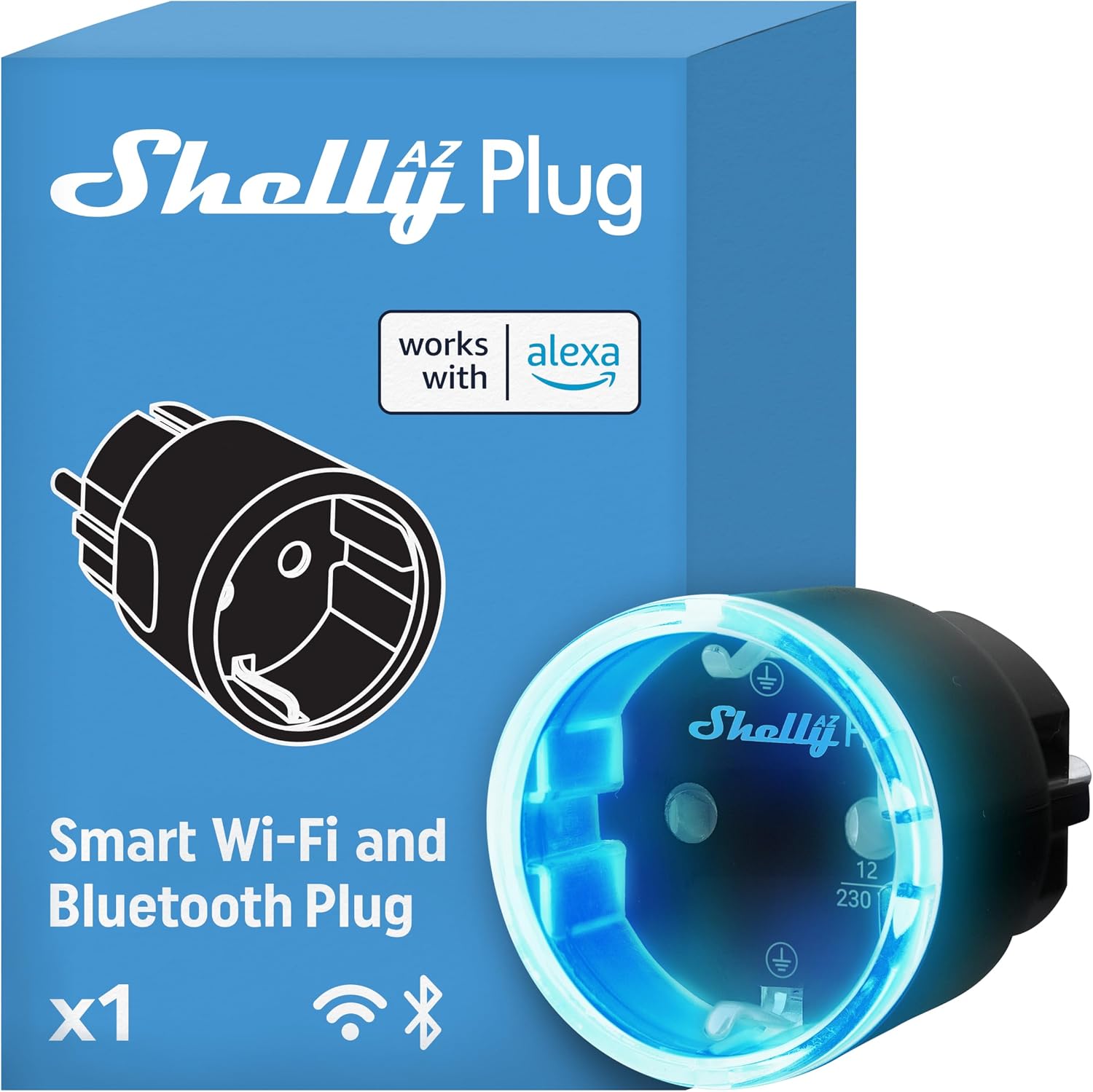 Detalle de Shelly AZ Plug Nero Presa Intelligente Wi-Fi