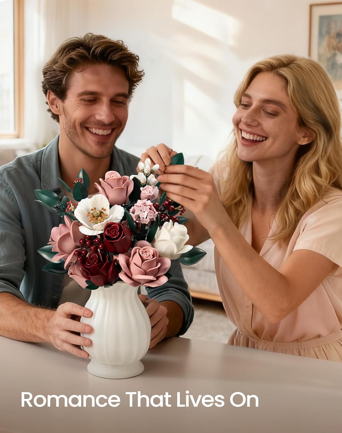 Thumbnail 4 de iATOM Pink Roses Flower Bouquet Building Set (IA11022)