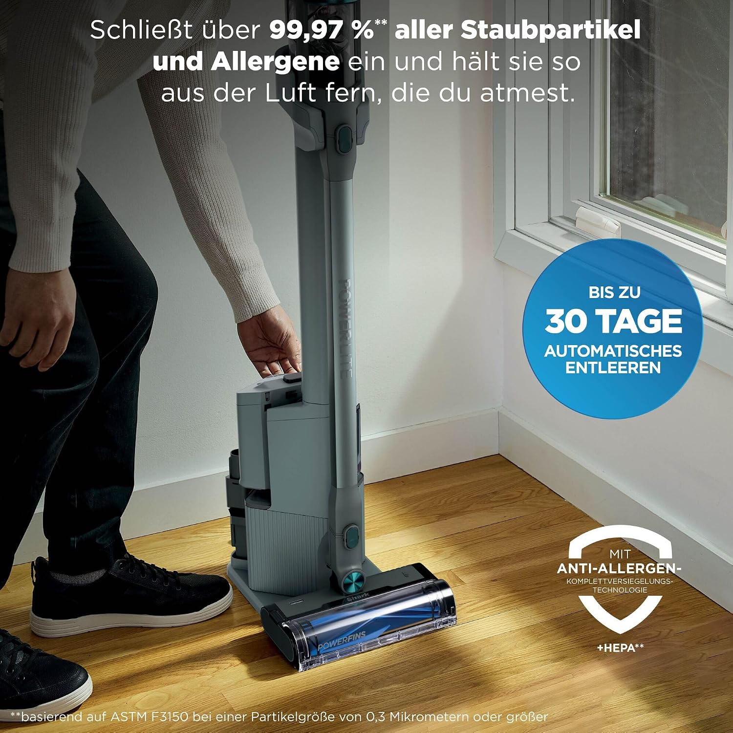 Detalle de Shark PowerLite Clean & Empty Pet BU3623EUT – Kabelloser Akku-Staubsauger mit automatischer Entleerung