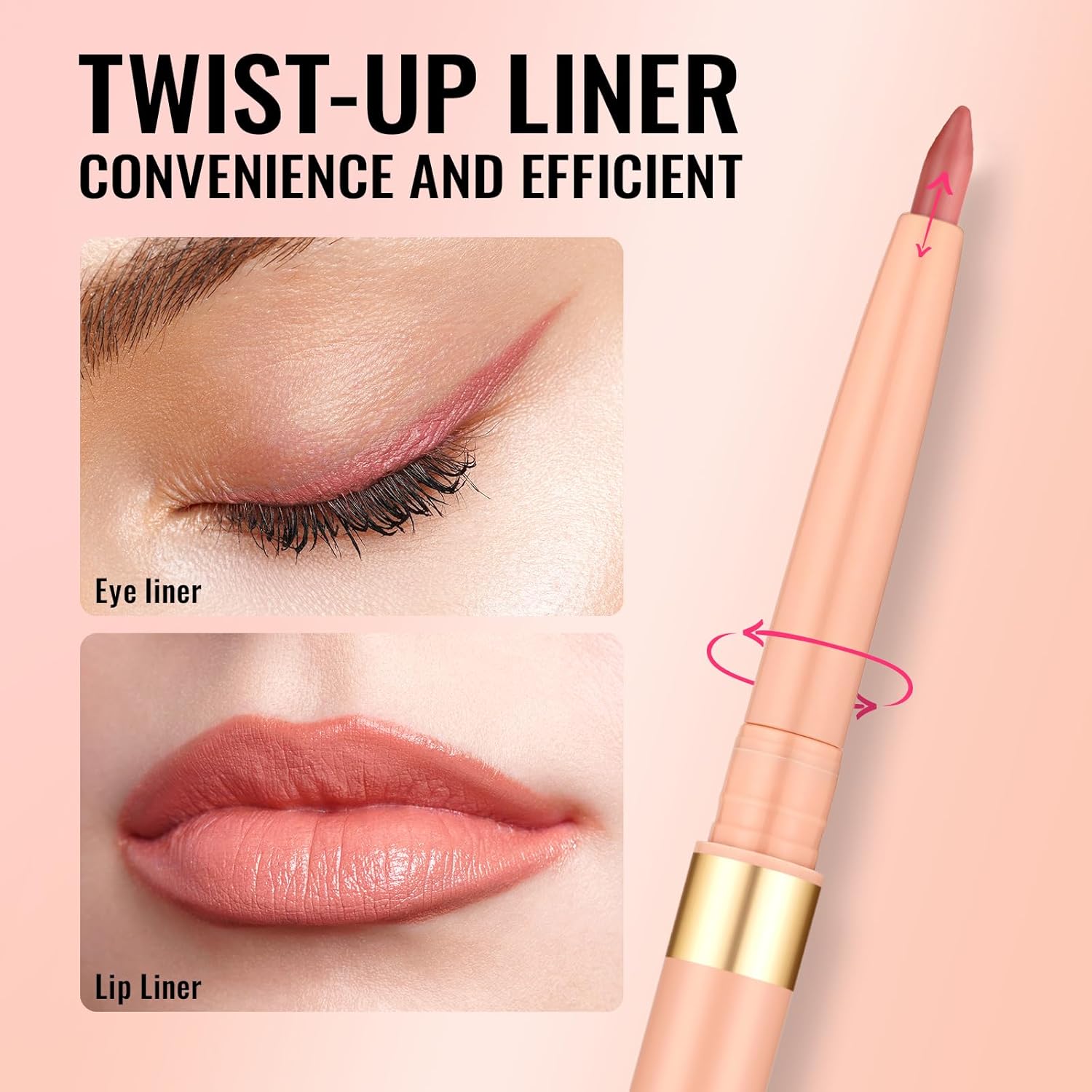 Detalle de OULAC Matita Labbra Corallo Opaco: Lipliner Impermeabile e altamente pigmentato (Sunlit Peach, L04)