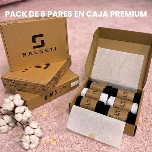 Detalle de Balseti 6 pares de calcetines invisibles para hombre y mujer | Pinkies de algodón transpirables para verano