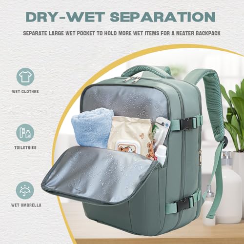 Detalle de Mochila de viaje VMIKIV 30L 40x30x20 cm para cabina de avión — antirrobo, impermeable y compartimentos