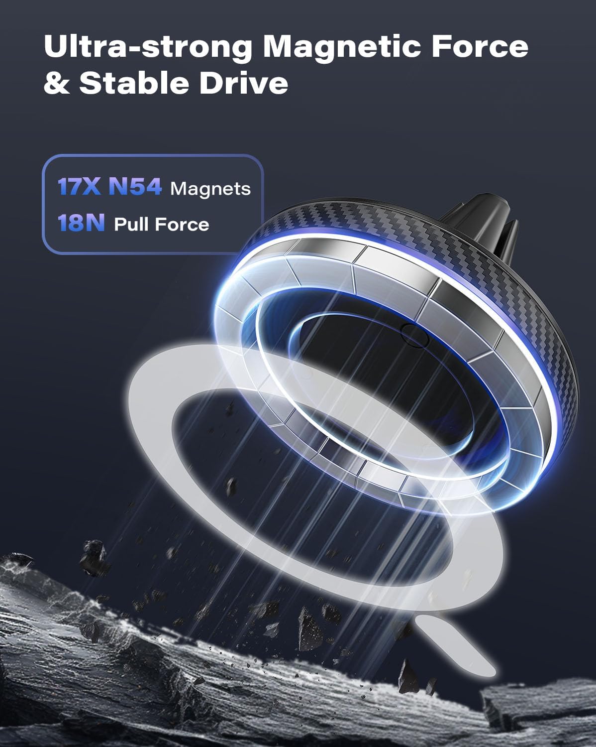 Detalle de MagSafe car phone holder 18N magnetic