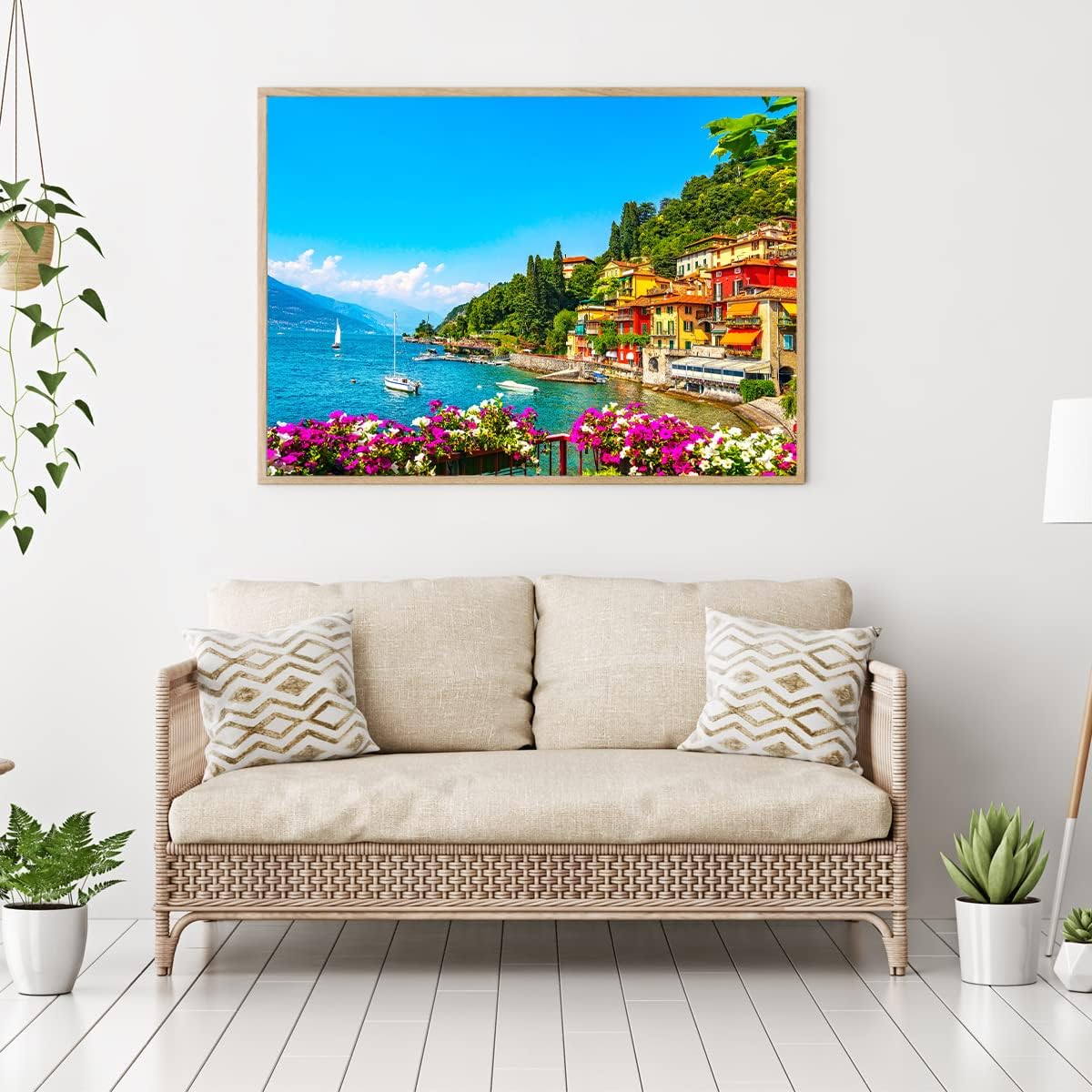 Detalle de HUADADA SQ0011 1000-Piece Lake Como Jigsaw Puzzle, 27.6" x 19.7
