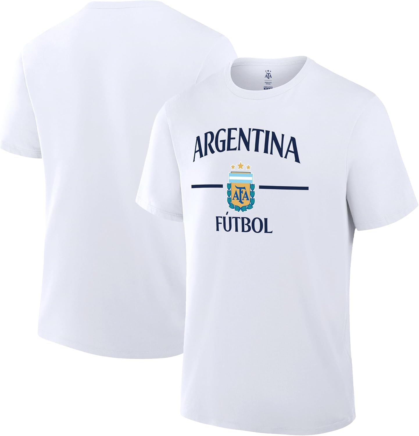 Detalle 2 de Icon Sports Officially Licensed Argentine Football Association Soccer Cotton T-Shirt (Unisex Adult)