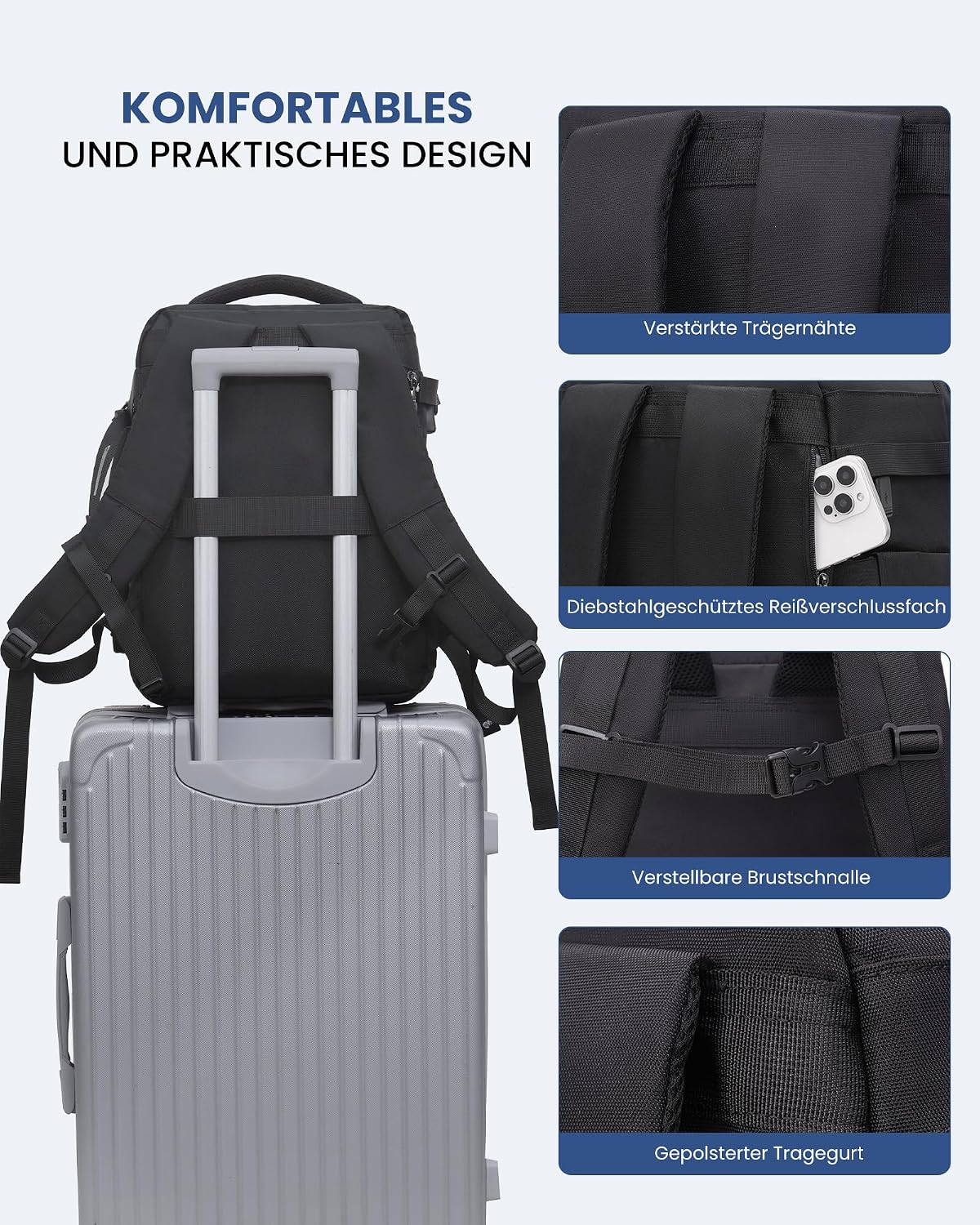 Thumbnail 5 de LOVEVOOK Handgepäck Rucksack 24 l