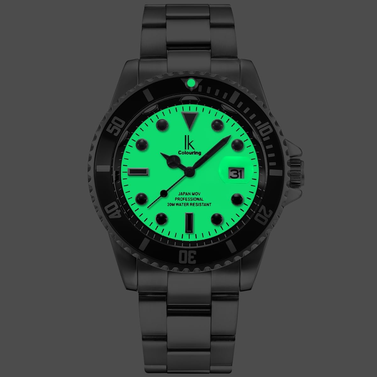Thumbnail 3 de Alienwork IK Orologio Uomo Donna Calendario, Cinturino in Metallo