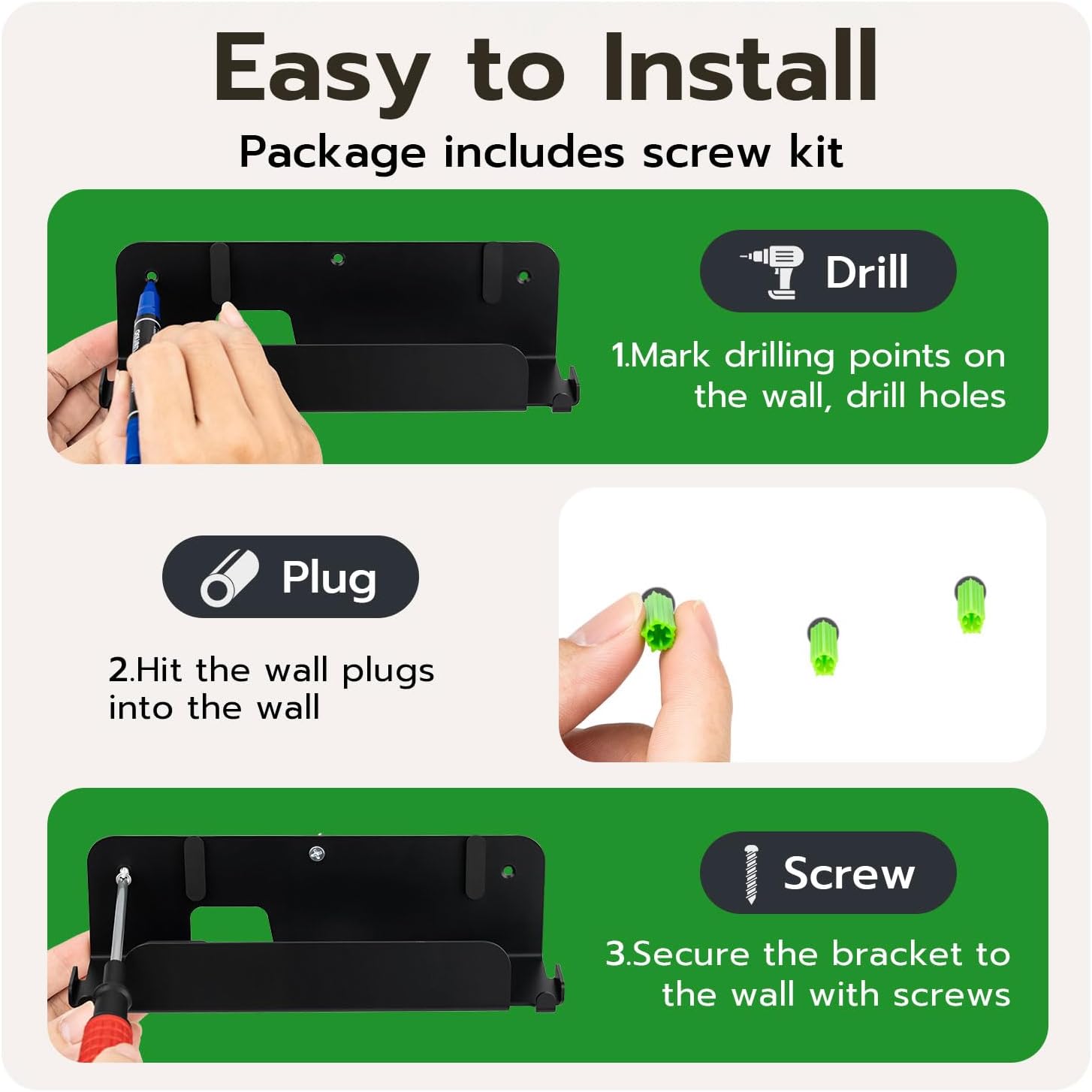 Thumbnail 4 de Tolesum Support mural en métal pour Switch 2, Dock, Joy-Con et Switch Pro noir