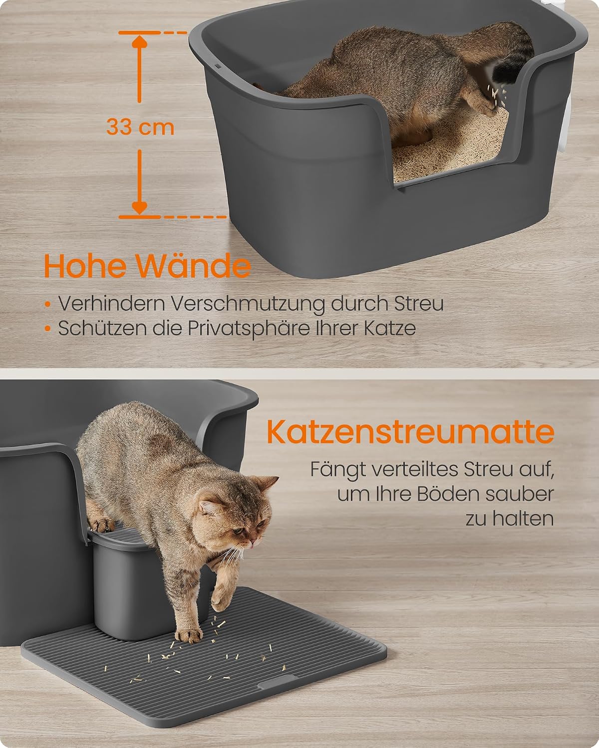 Thumbnail 5 de Feandrea PPT003G02 extragroßes Katzenklo 64×44×33 cm 🐾
