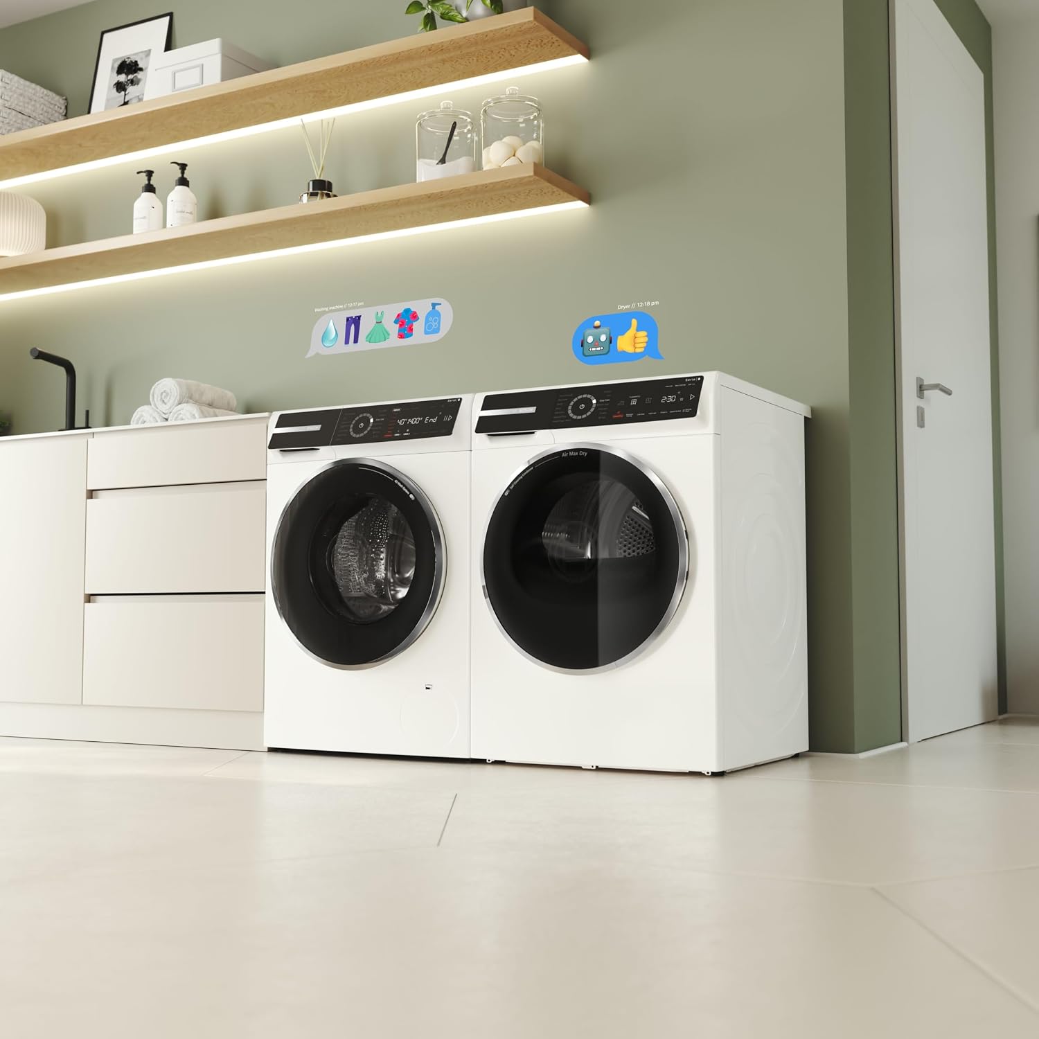 Detalle de Bosch WRB247C0IT: Asciugatrice a pompa di calore 9 kg, Serie 8, Bianco