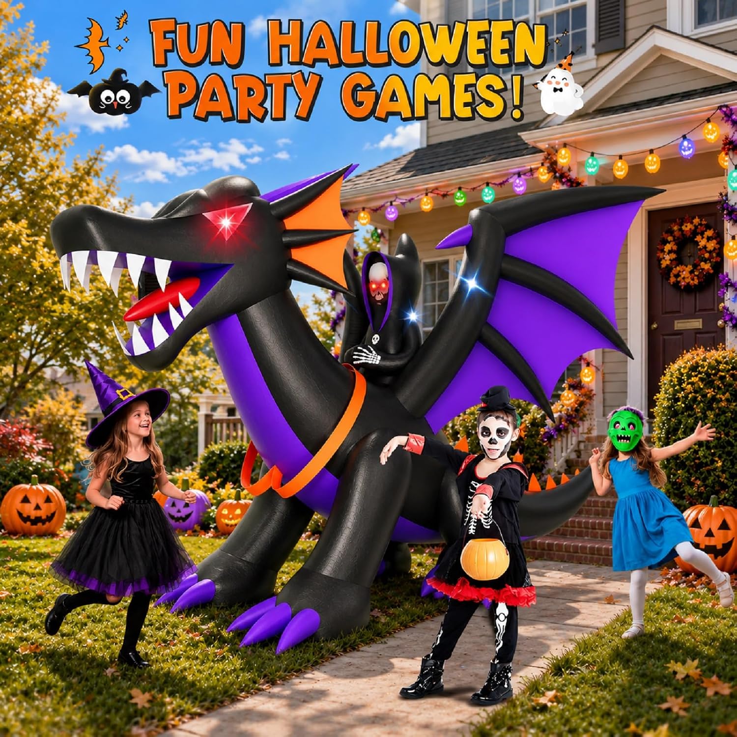 Thumbnail 6 de Skirfy 25166 11FT Inflatable Dragon with Multicolor LED Lights