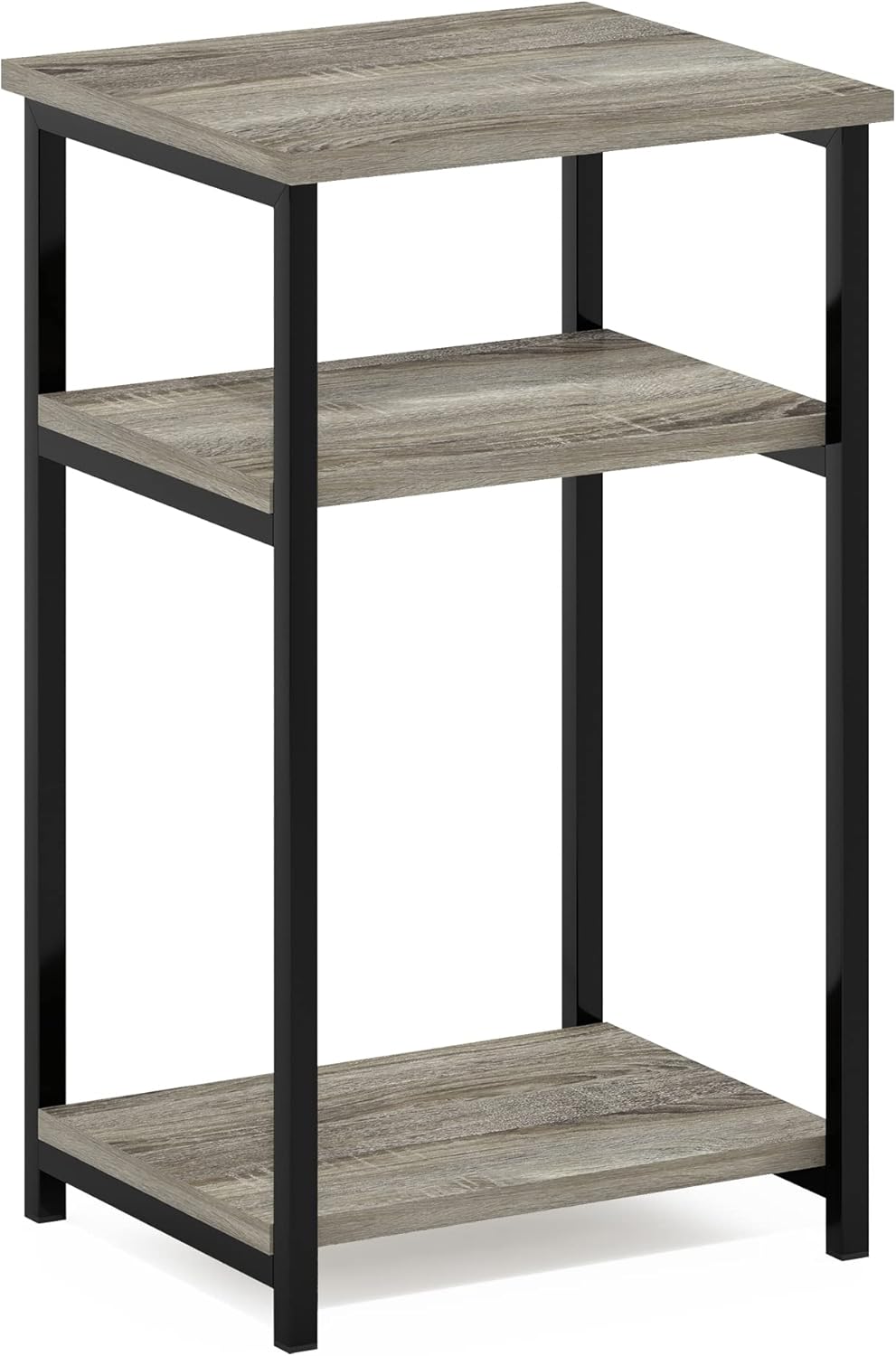 Thumbnail 4 de Furinno Solo Tavolo terminale con Struttura in Metallo e Ripiani in Legno ingegnerizzato – Quercia Francese, 29,79 × 34,01 × 57,91 cm