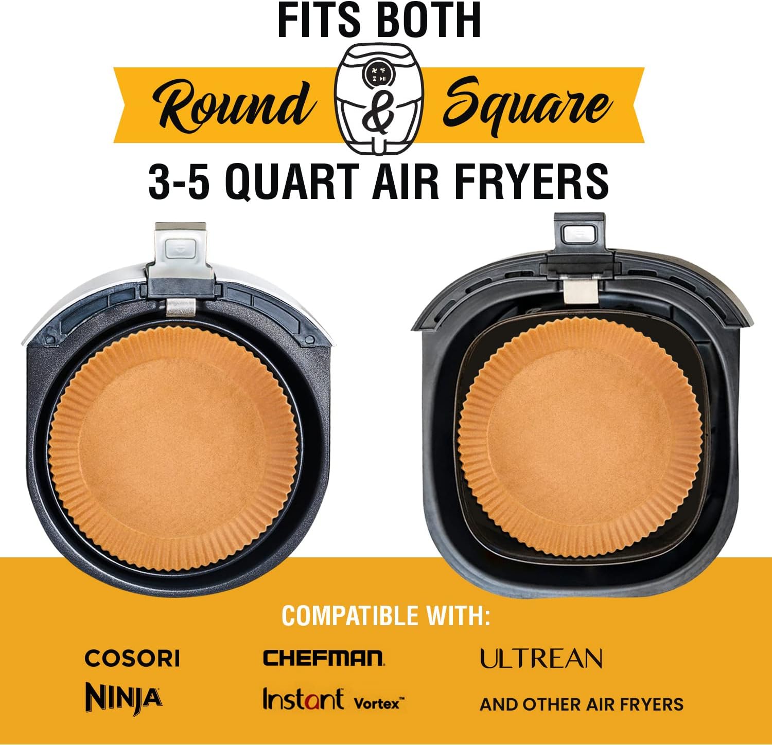 Detalle de Round Air Fryer Liners, 6.3-Inch