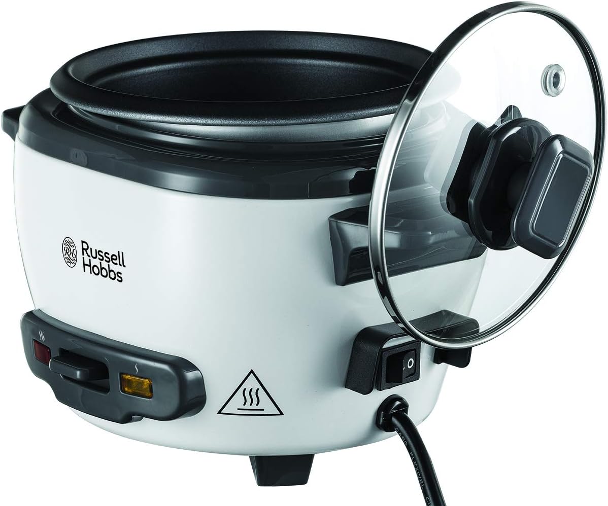 Thumbnail 4 de Russell Hobbs Reiskocher klein [medium] 0,8 l – Dampfgareinsatz, Warmhaltefunktion, antihaftbeschichteter Gartopf (27030-56)