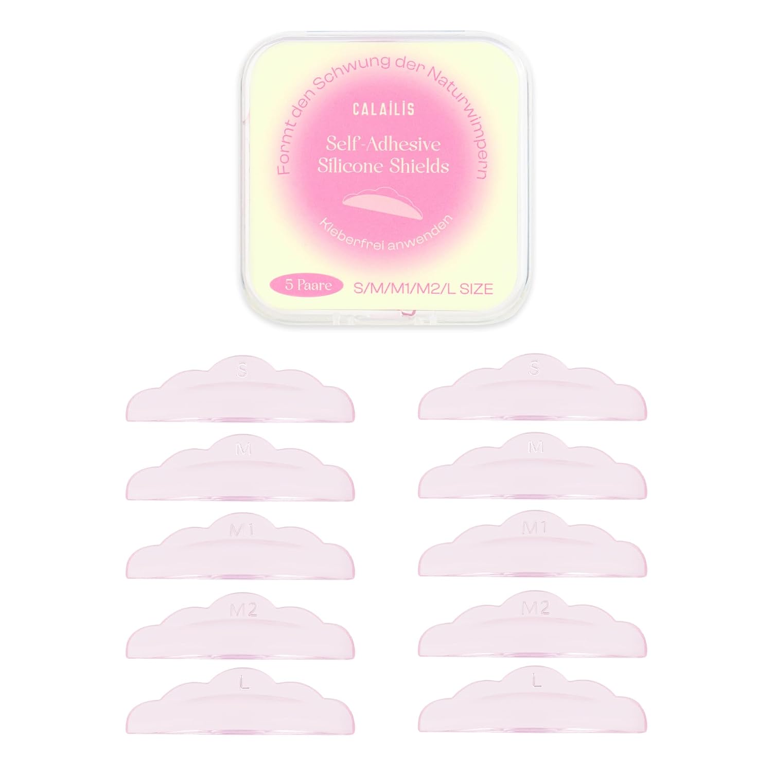 Detalle de CALAILIS Selbstklebende Silikon Wimpernlifting Pads – 5 Größen, wiederverwendbar