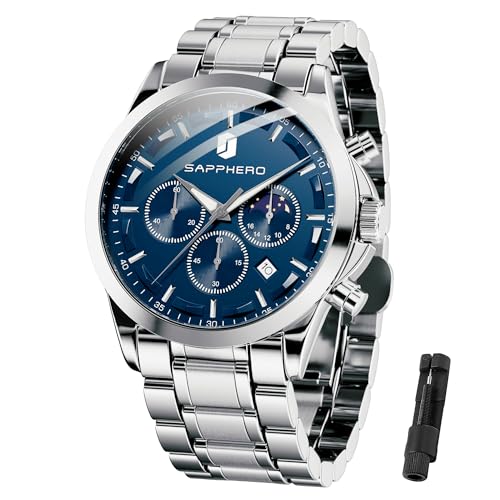 Detalle de BENYAR Reloj Cronógrafo de Hombre con Fecha, 50M, Acero Inoxidable