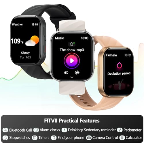 Thumbnail 6 de FITVII Smart Watch for Men and Women (Answer & Make Calls) – Health & Fitness Tracker with 100+ Modes