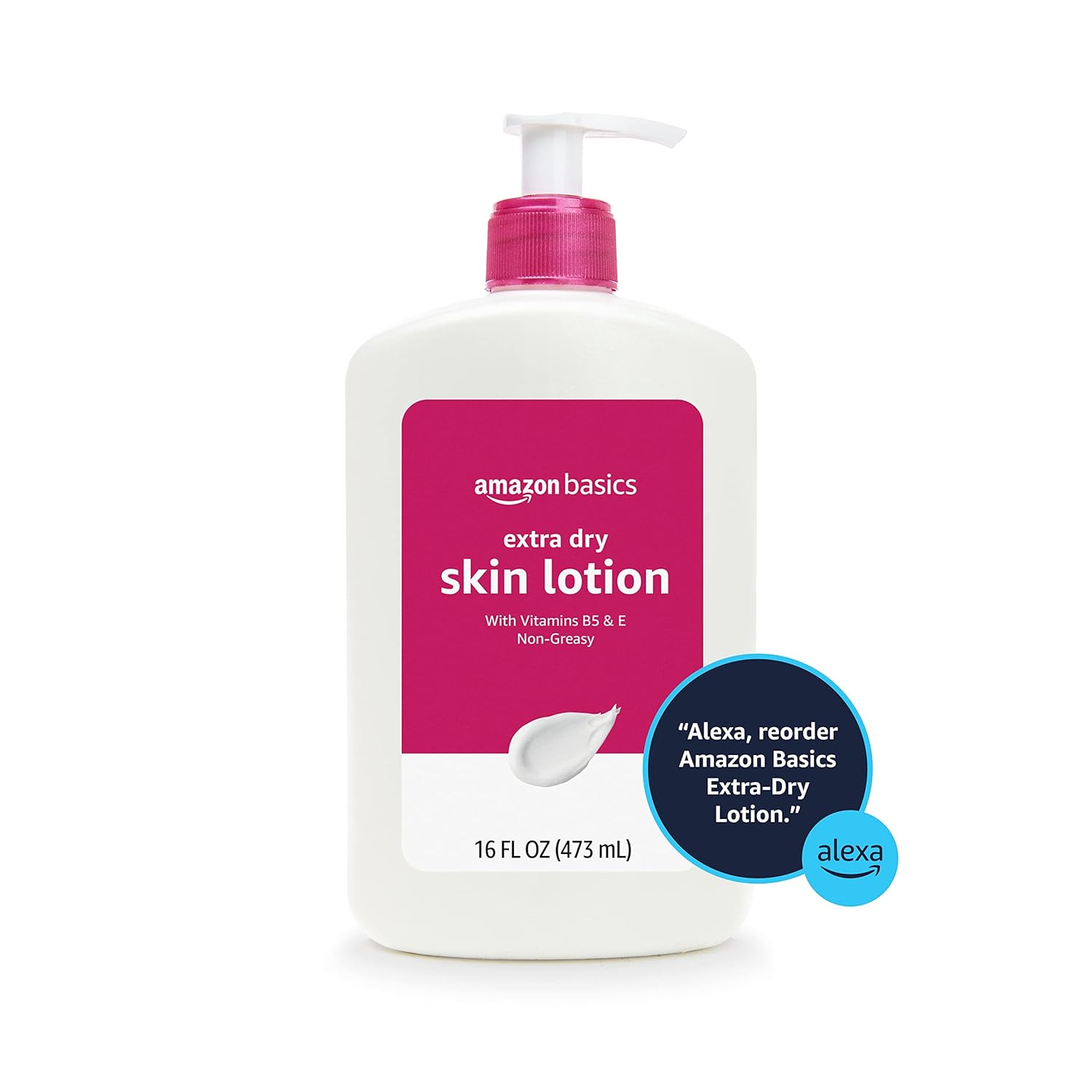 Detalle 1 de Amazon Basics Non-Greasy Body Moisturizer Lotion for Extra-Dry Skin with Vitamins B5 & E (16 fl oz, 4-Pack) Review