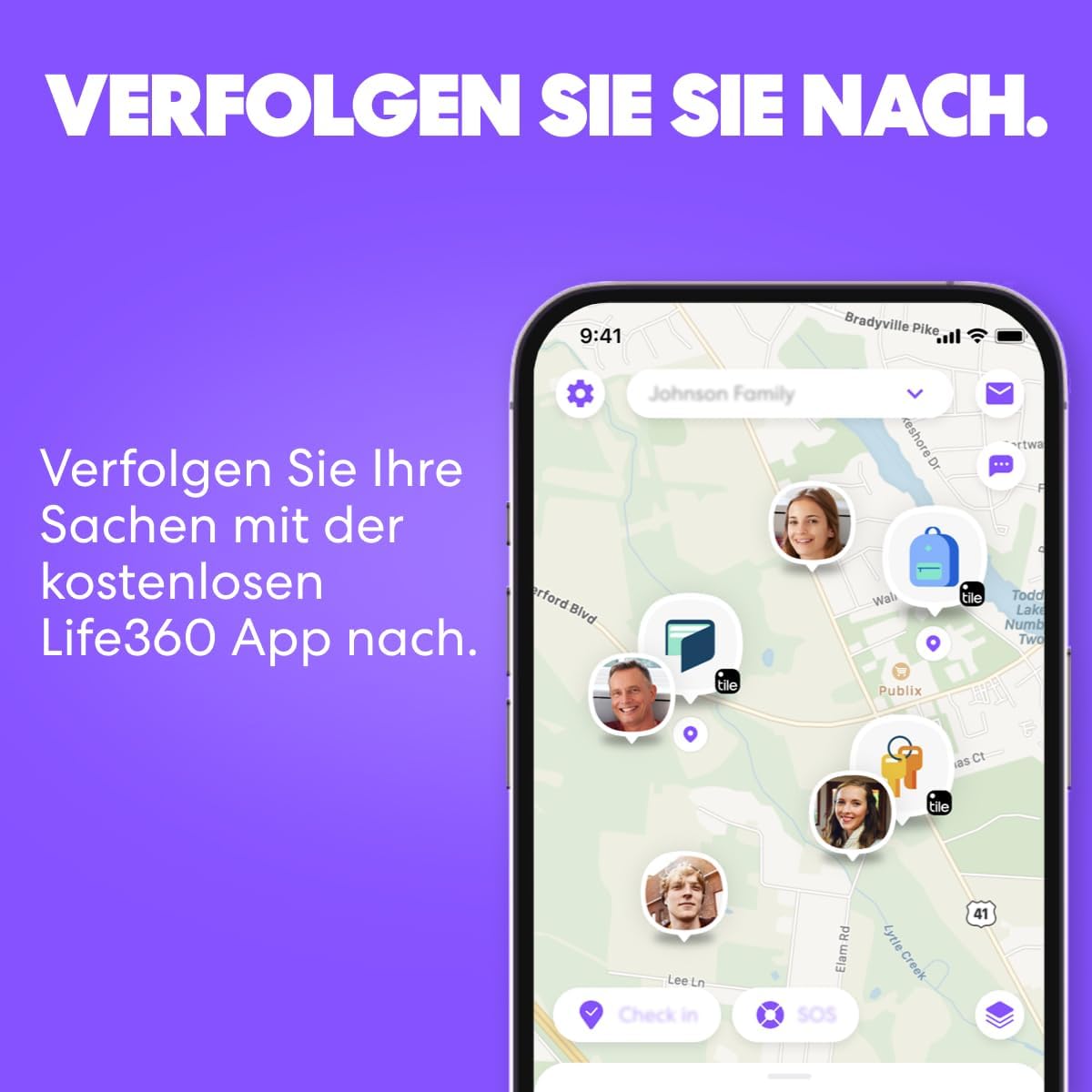 Thumbnail 4 de Life360 Tile Starter Pack – Bluetooth-Tracker im 2er-Pack (Schwarz) für Schlüssel, Geldbörse & Co.