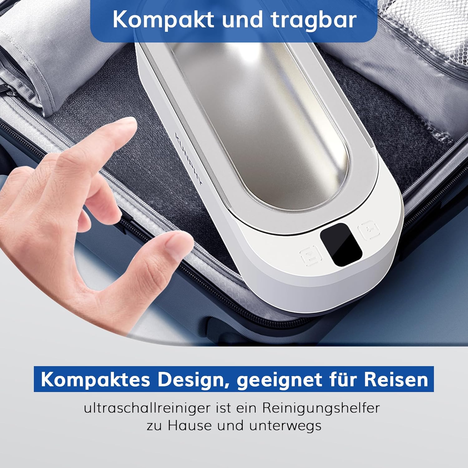 Detalle de Kunphy Nettoyeur à ultrasons 48 kHz (350 ml) avec minuterie numérique pour lunettes, bijoux et petites pièces