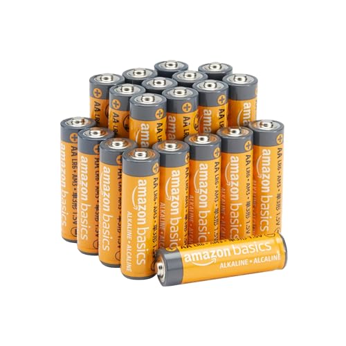 Detalle de Amazon Basics Lot de 20 piles alcalines AA haute performance 1,5 V – durée de conservation 10 ans