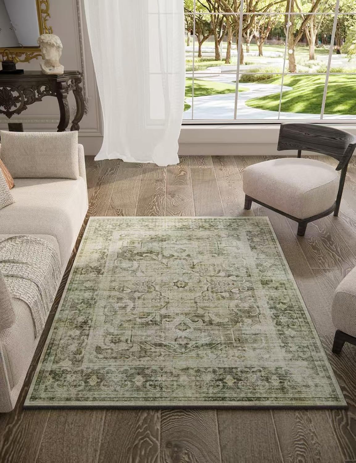 Detalle de Washable Boho Bedroom Rug 3x5 🧷