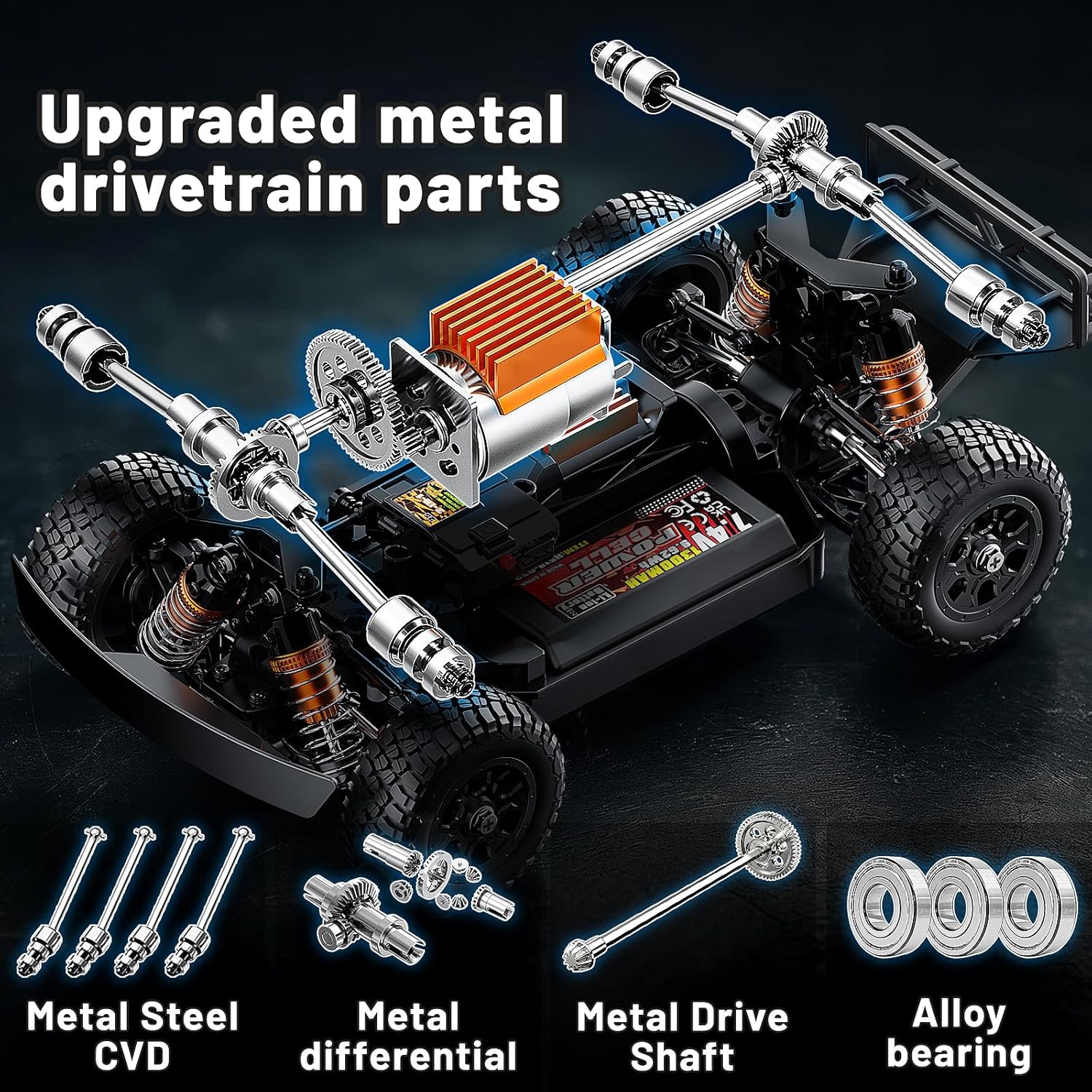 Detalle de Macchina telecomandata professionale 1:16 4WD with LED, 2,4GHz – Drift e Off-Road