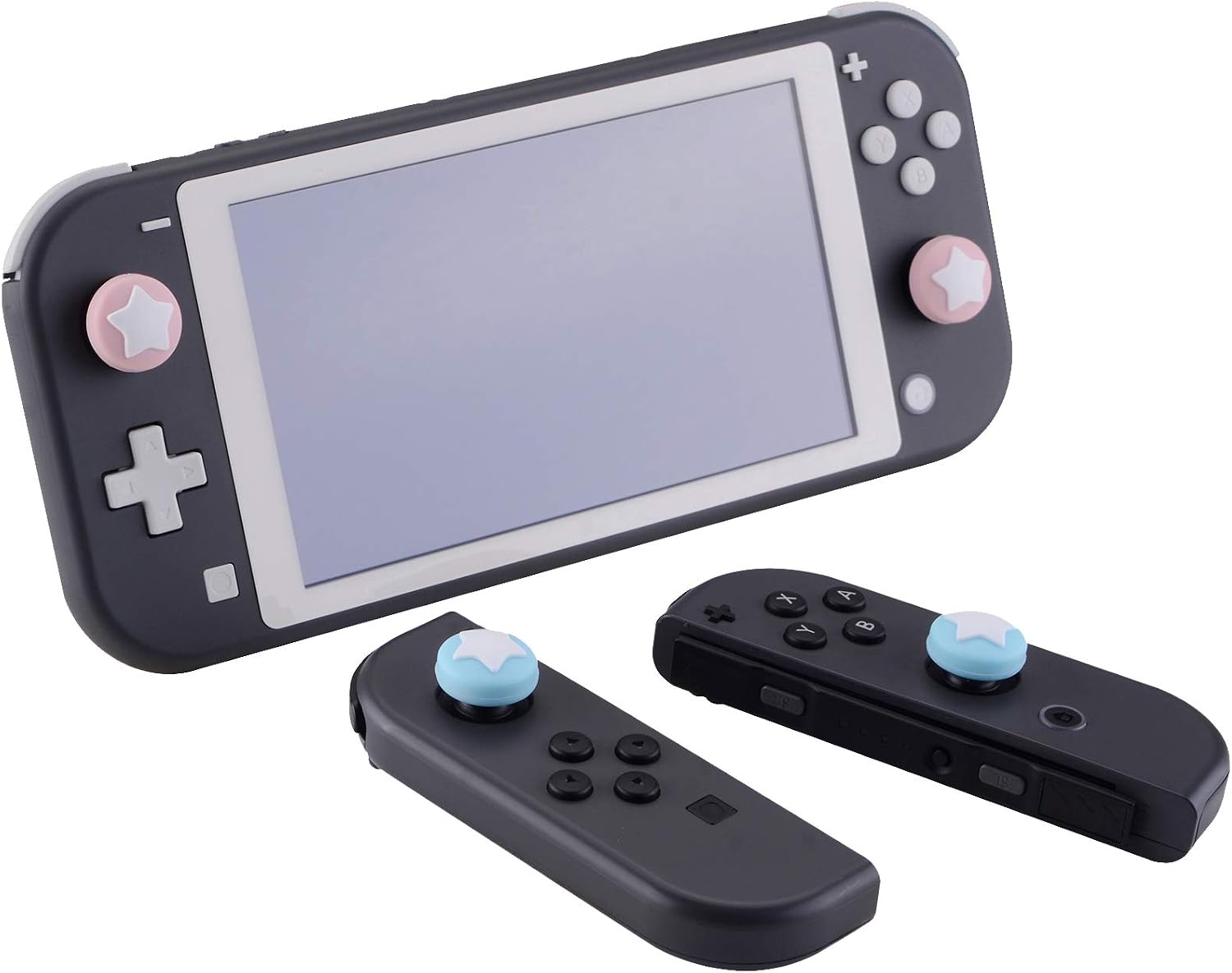 Detalle de eXtremeRate PlayVital Star Design Cute Switch Thumb Grip Caps – Cherry Blossoms Pink & Heaven Blue