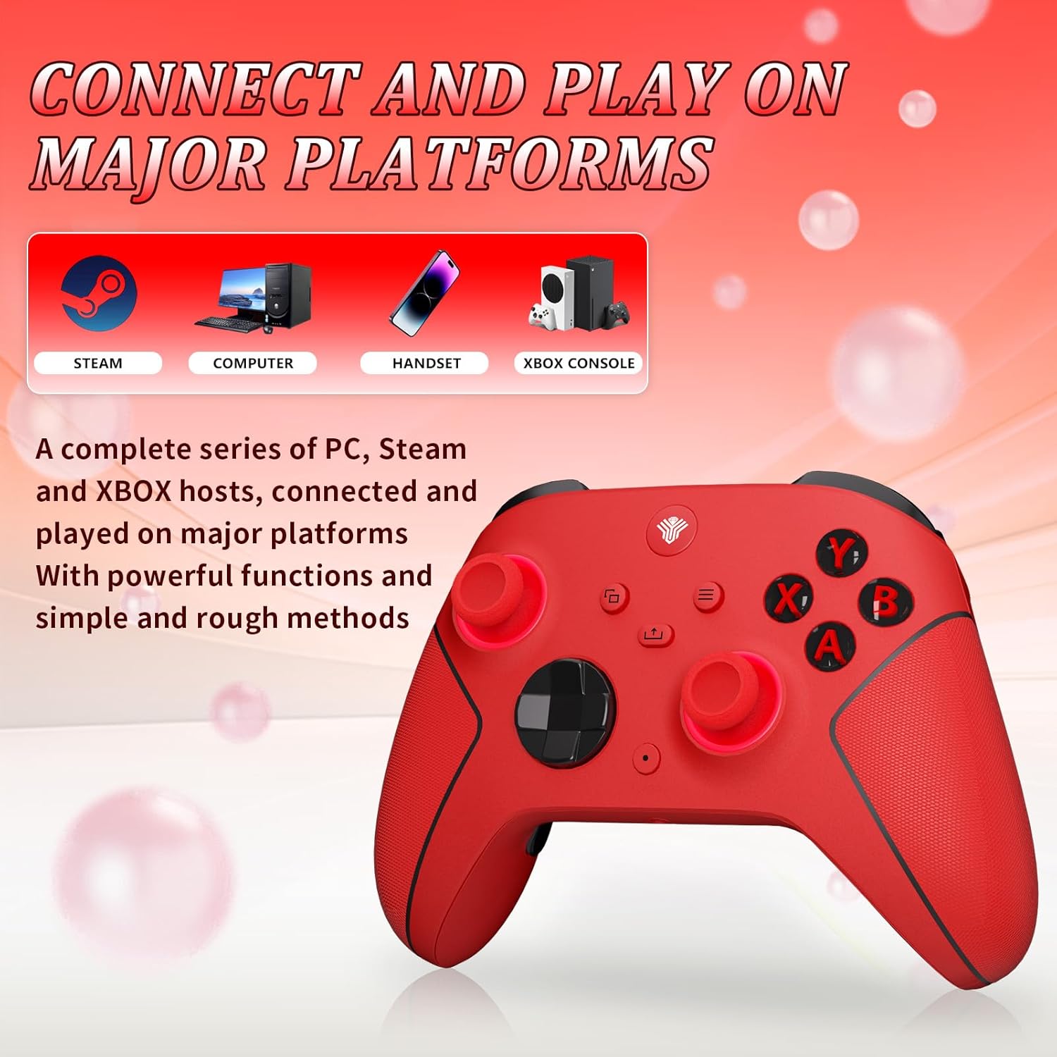 Detalle de SZDILONG 2.4GHz Wireless Controller for Xbox & PC — 7-Color RGB, 1000mAh Battery, Programmable Back Buttons, Turbo, Hall Effect Sticks